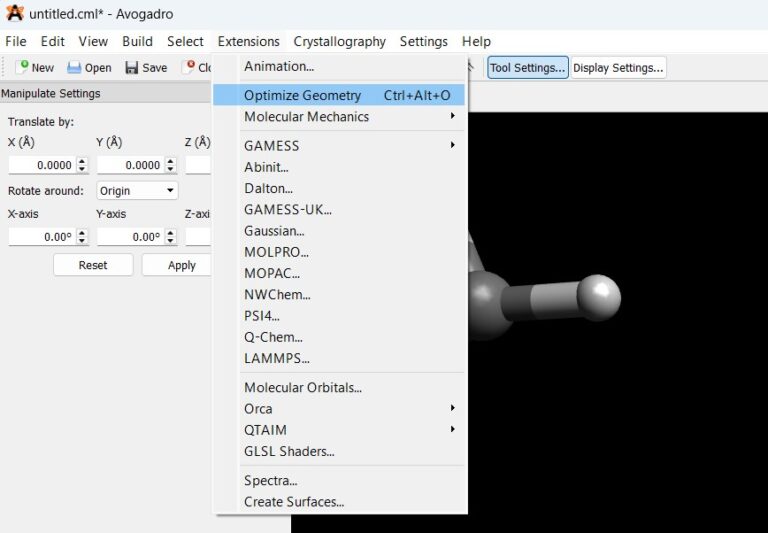 Use o menu Extensões > Otimizar geometria....