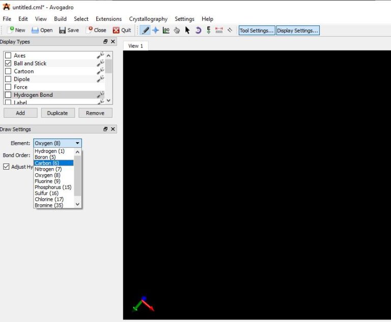 Clique na ferramenta de desenho e escolha o carbono.