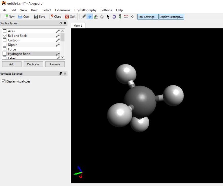 Clique na tela e o programa completa os hidrogênios